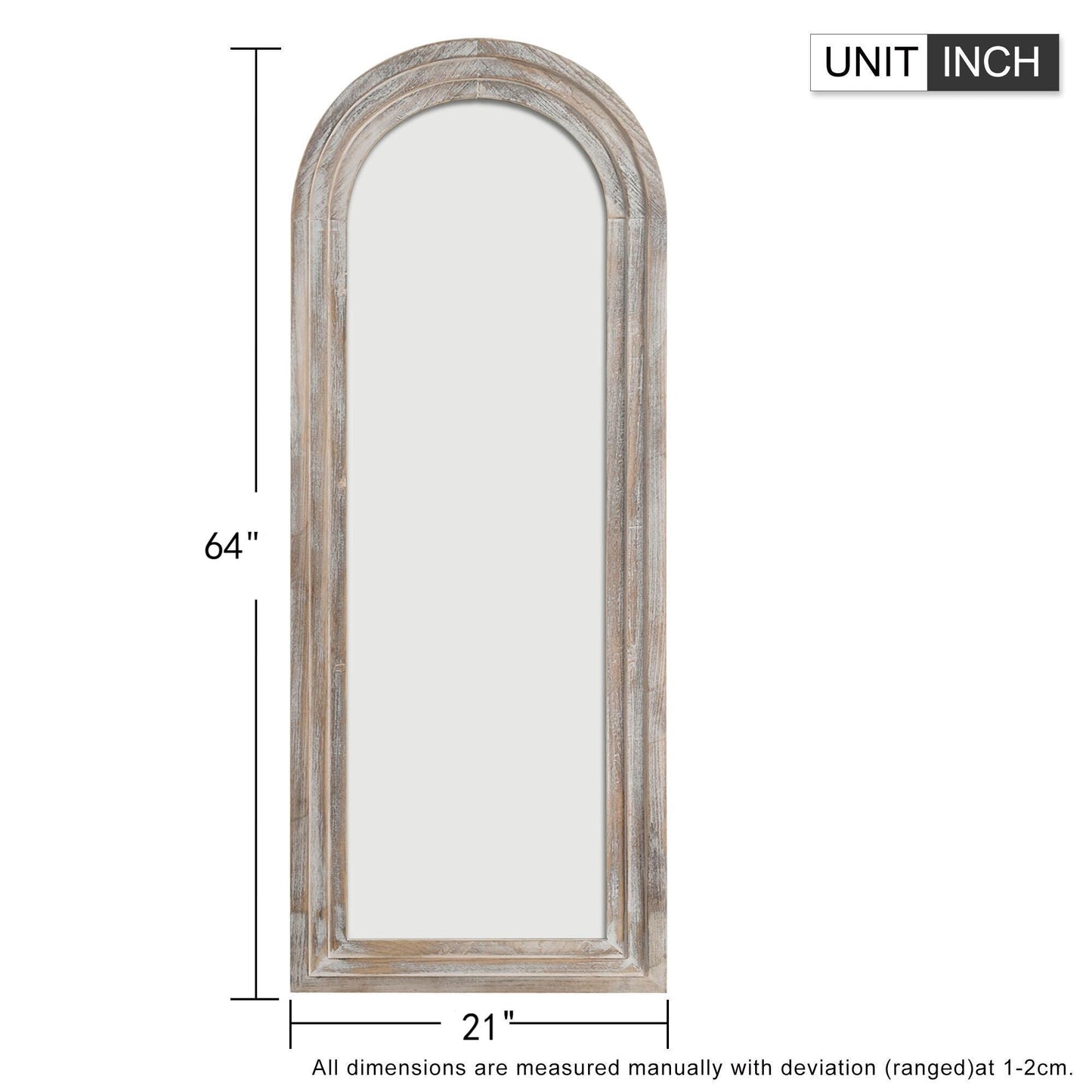 Miroir mural en bois de style échelle - 64 x 21