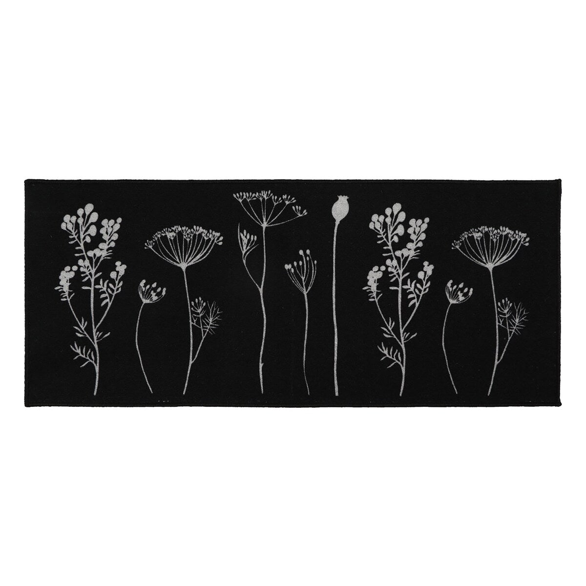 Tapis de cuisine ou de couloir effet laine à motifs de fleurs sauvages