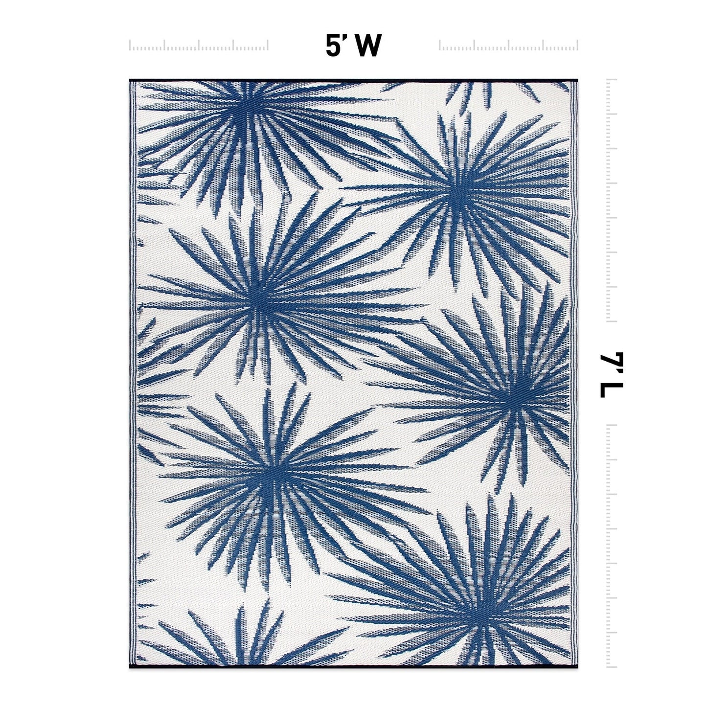 Tapis d'extérieur réversibles en plastique recyclé à motif floral tropical de la World Rug Gallery