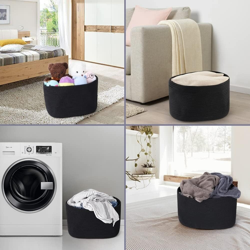 Lot de 3 paniers de rangement tissés