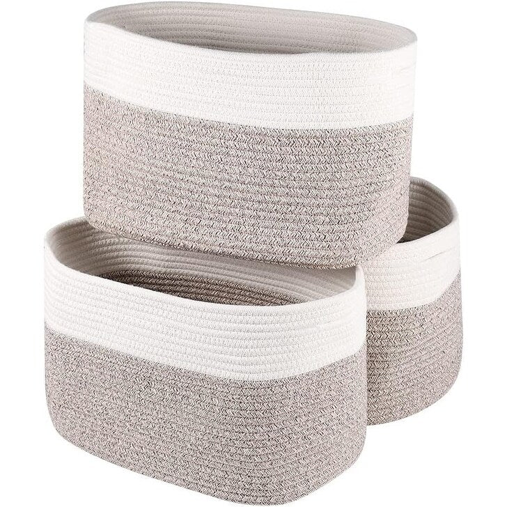 Lot de 3 paniers de rangement tissés