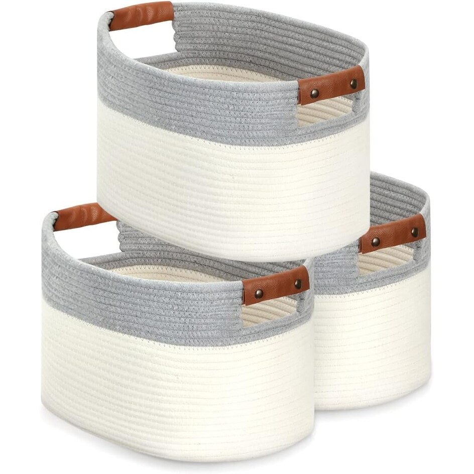 Lot de 3 paniers de rangement tissés