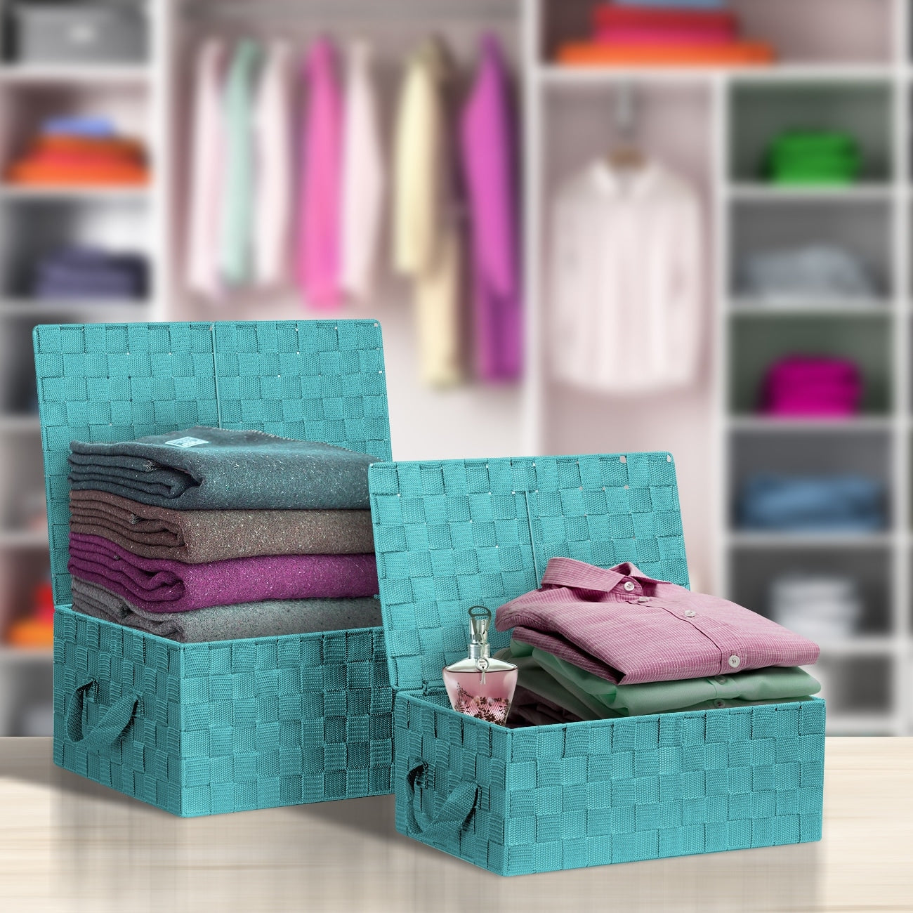 Ensemble de paniers de rangement tissés - N/A
