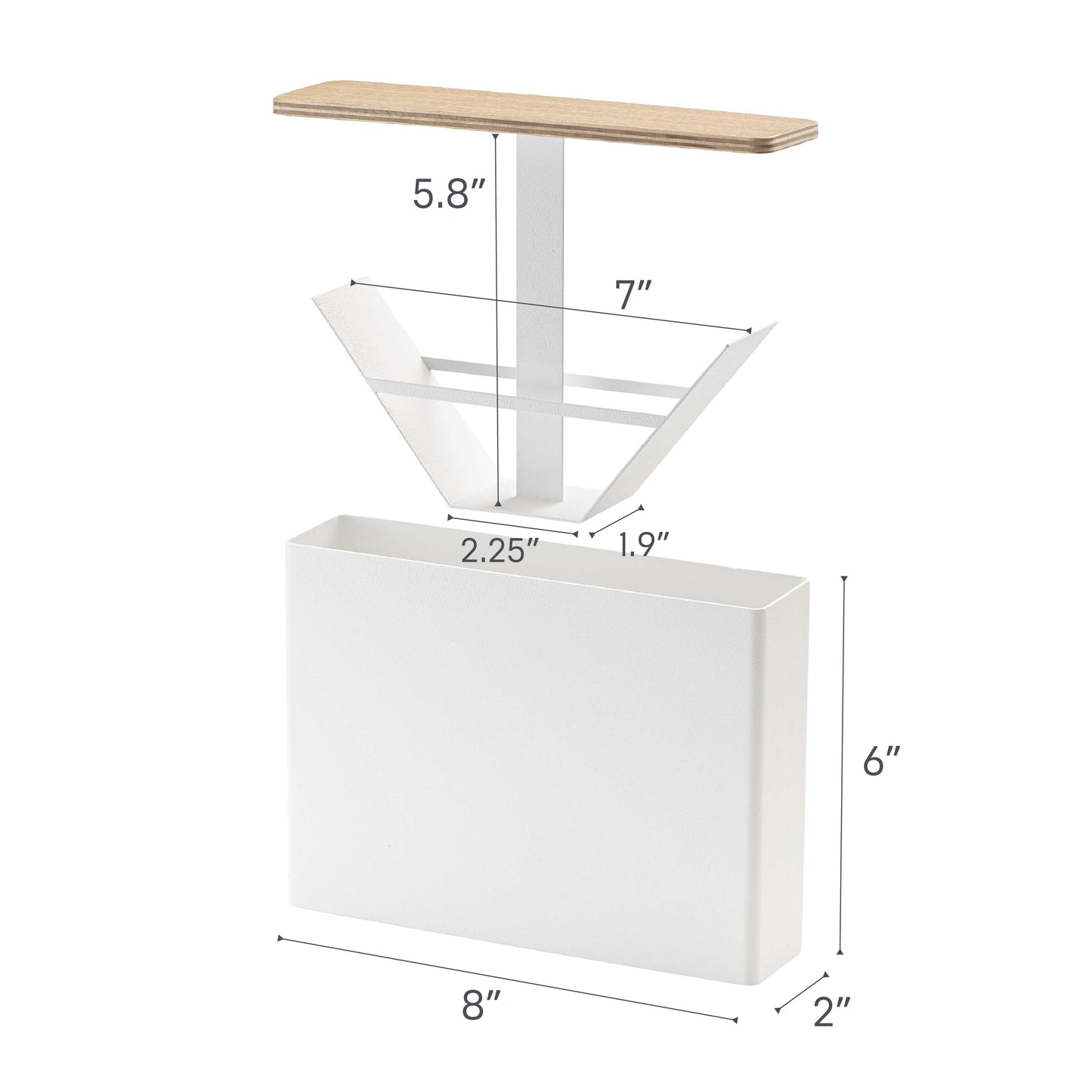 Étui à filtres à café Yamazaki Home - Taille 04, acier et bois, 04 filtres à café, couvercle - L 2,05 x l 8,27 x H 6,1 pouces