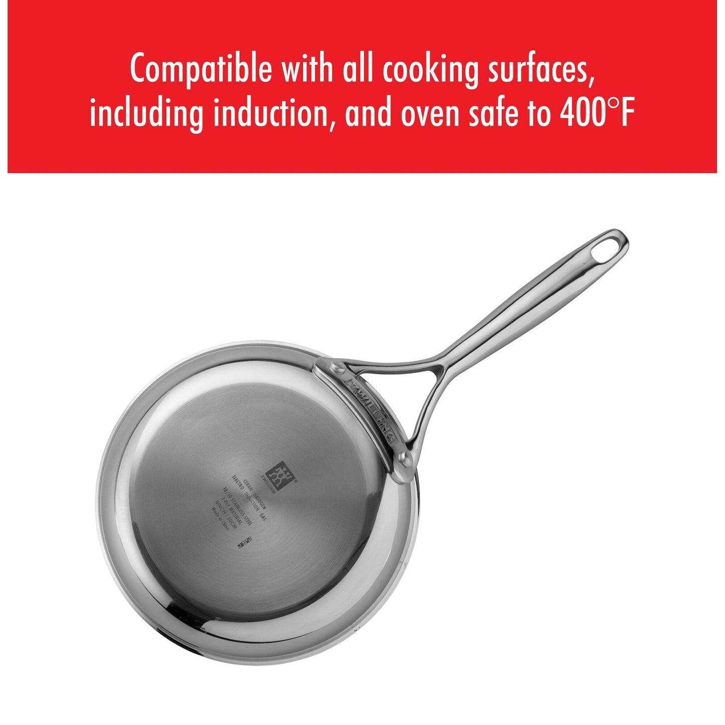 Ensemble de 2 poêles à frire antiadhésives en acier inoxydable et céramique ZWILLING Energy Plus de 25 cm et 30 cm