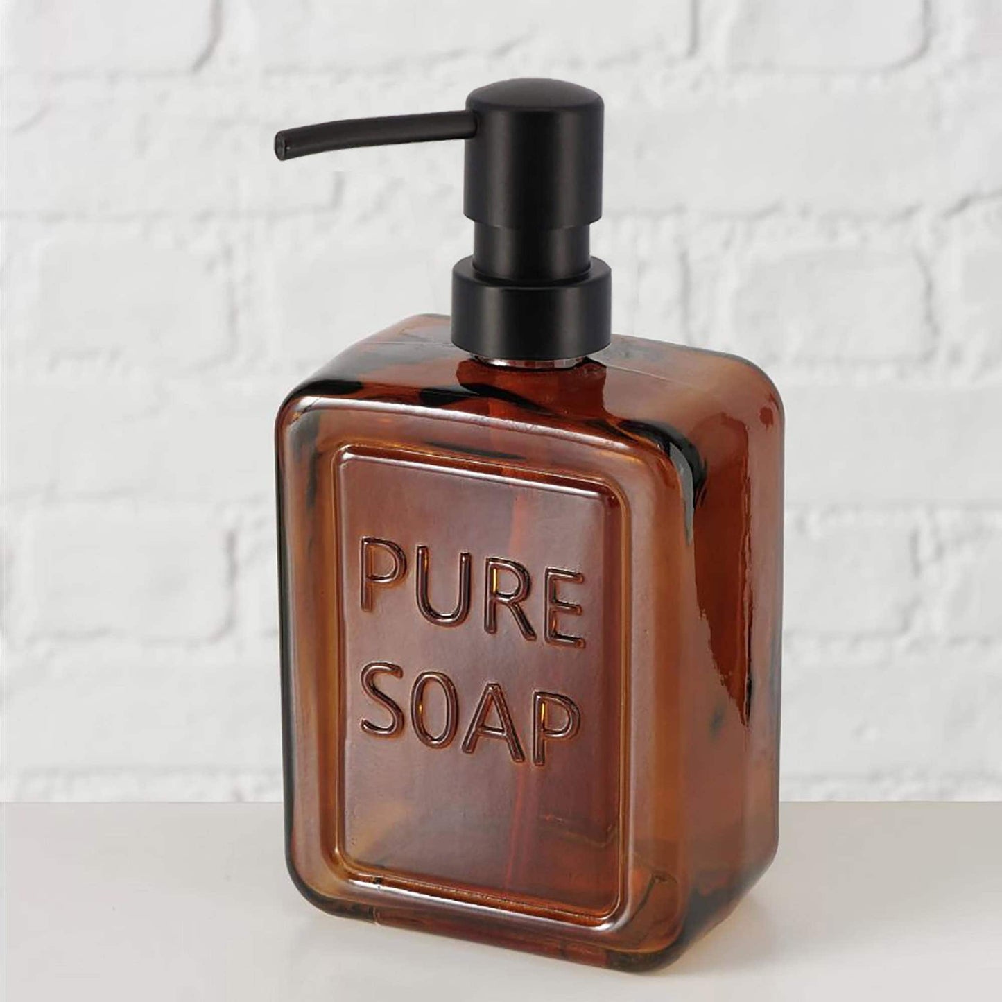 Distributeur de savon en verre vintage PURE SOAP 18 FL OZ - 18 Fl Oz