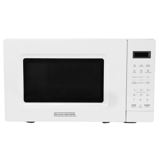 Four à micro-ondes numérique à DEL de 0,7 pi³ et 700 watts, blanc, avec verrouillage de sécurité pour enfants