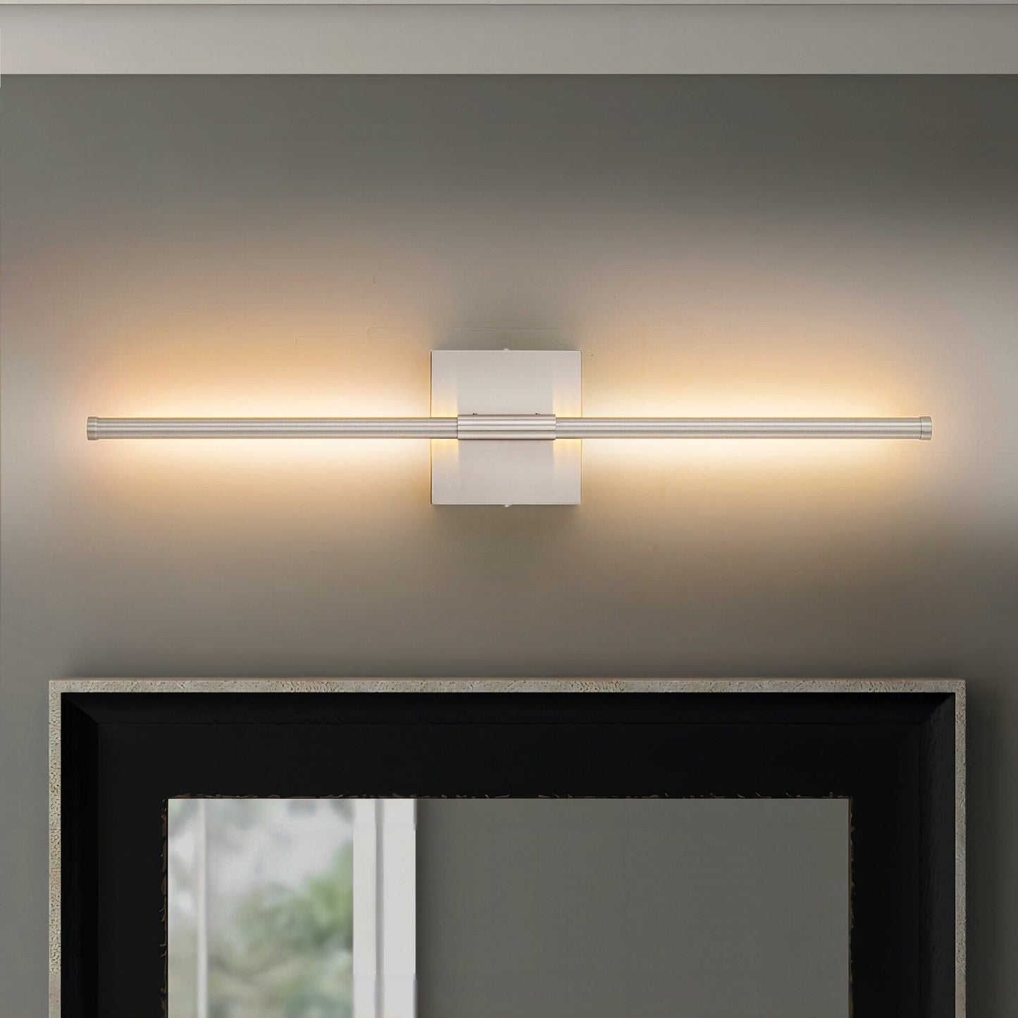 Applique murale de salle de bain à 1 lumière, linéaire et moderne, à intensité variable, à DEL intégrée, de 23,6 po