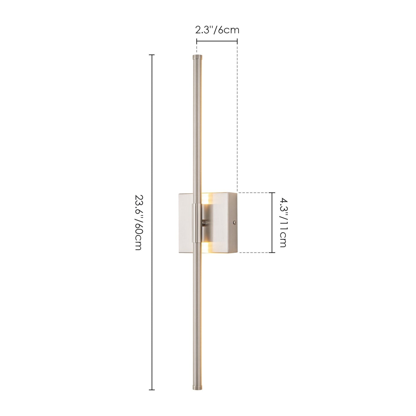 Applique murale de salle de bain à 1 lumière, linéaire et moderne, à intensité variable, à DEL intégrée, de 23,6 po
