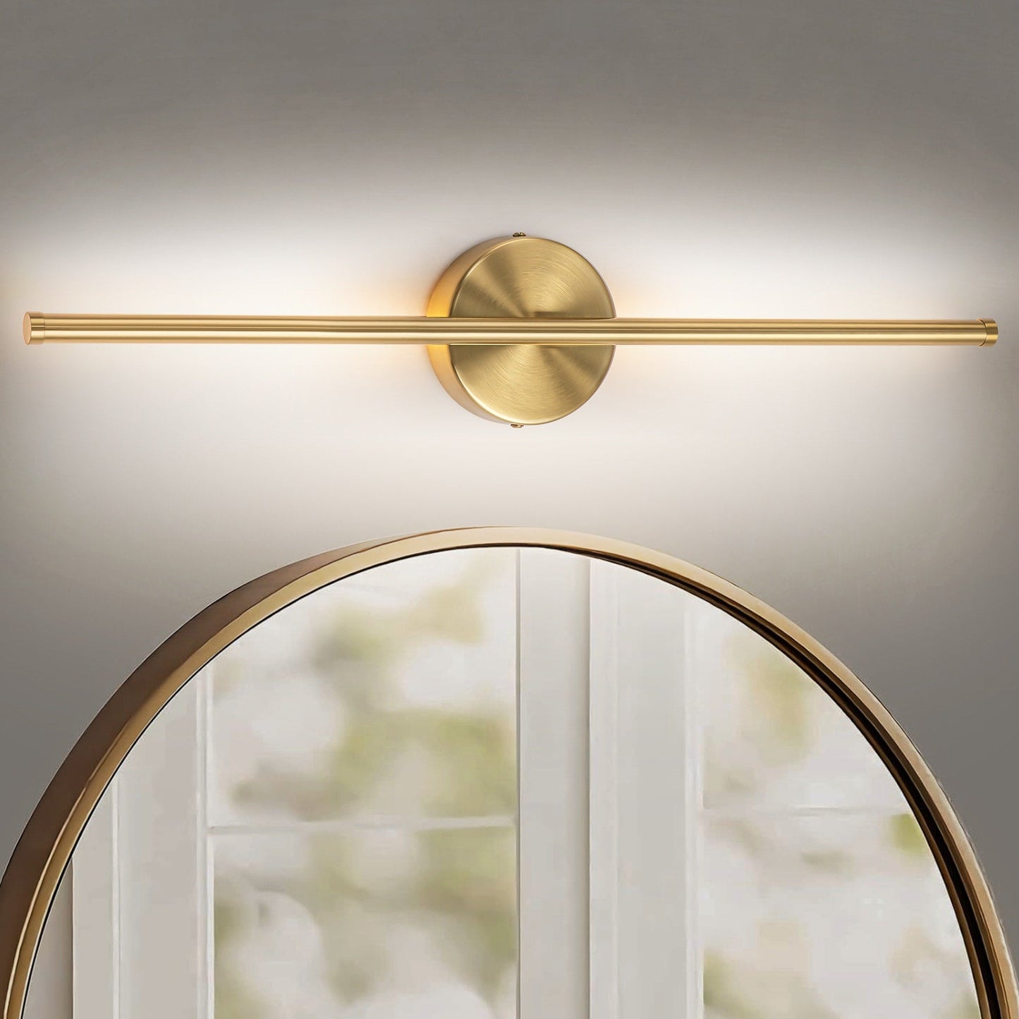 Applique murale de salle de bain à 1 lumière, linéaire et moderne, à intensité variable, à DEL intégrée, de 23,6 po