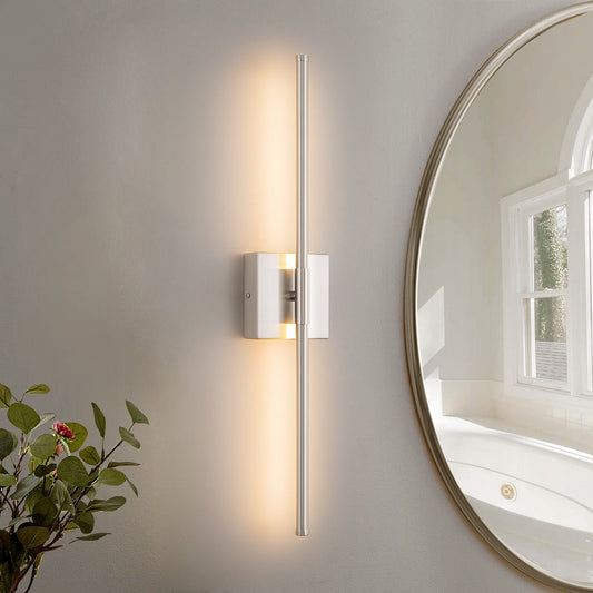 Applique murale de salle de bain à 1 lumière, linéaire et moderne, à intensité variable, à DEL intégrée, de 23,6 po