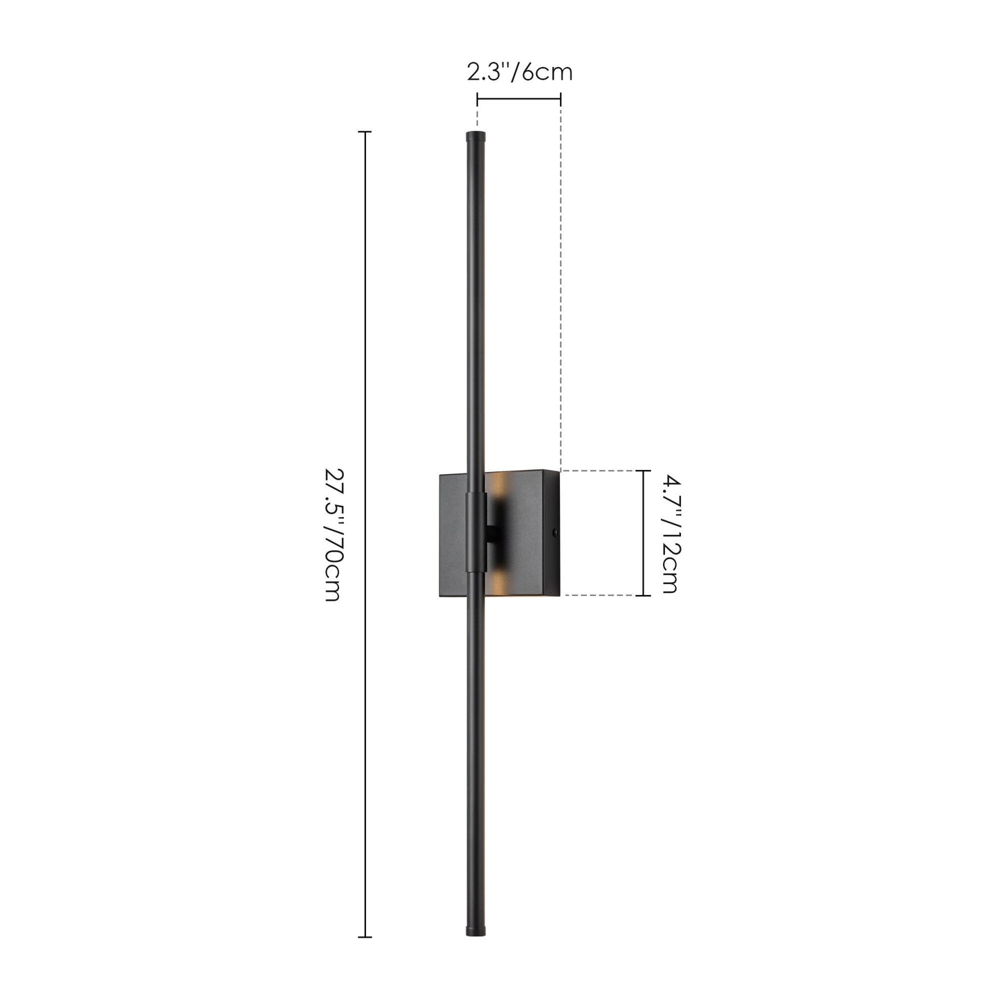 Applique murale linéaire moderne à 1 ampoule, noire, dorée et nickel, à LED, à intensité variable, pour salle de bain