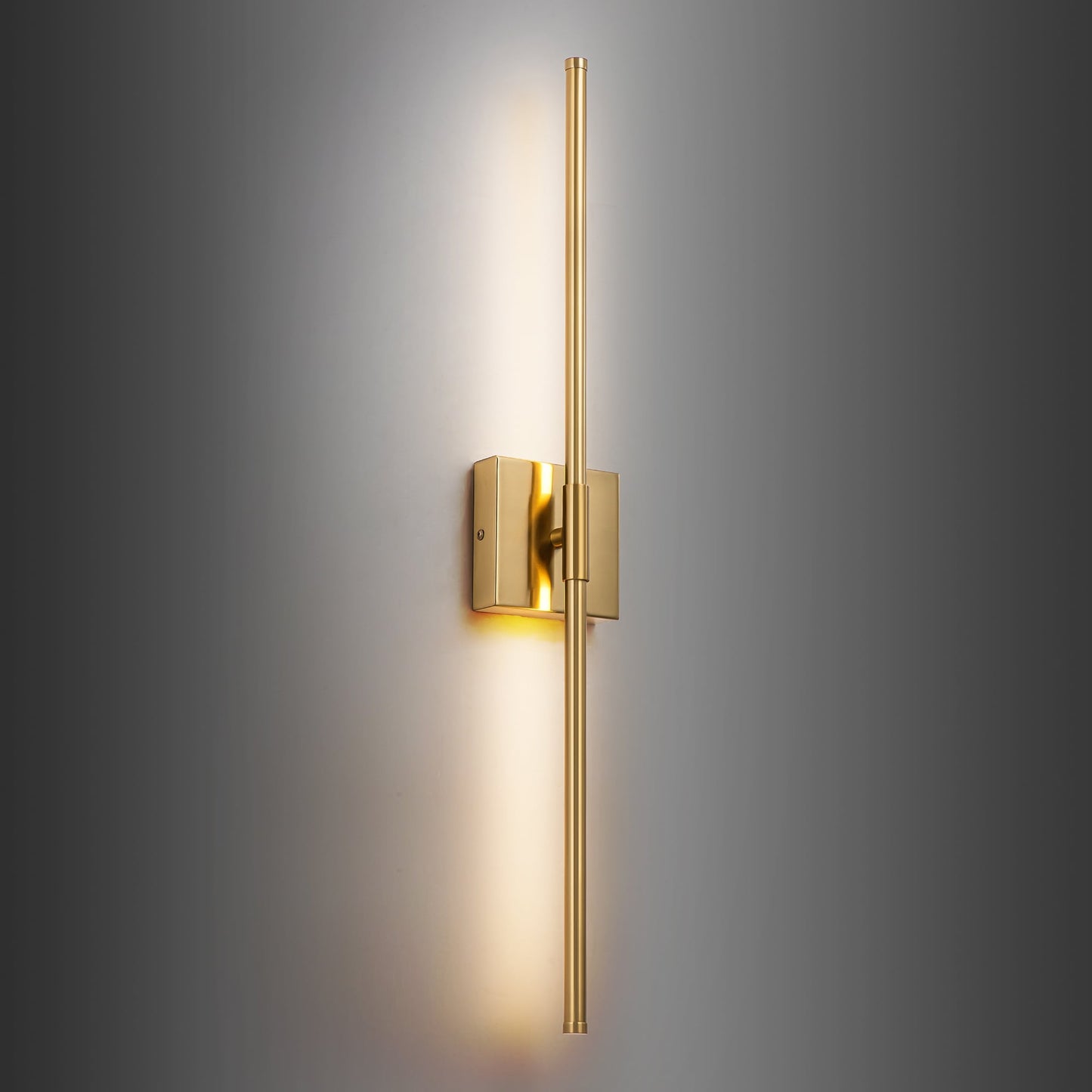 Applique murale linéaire moderne à 1 ampoule, noire, dorée et nickel, à LED, à intensité variable, pour salle de bain