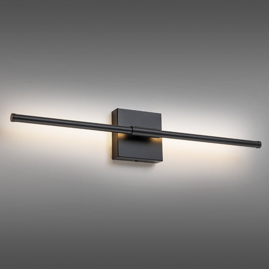 Applique murale linéaire moderne à 1 ampoule, noire, dorée et nickel, à LED, à intensité variable, pour salle de bain