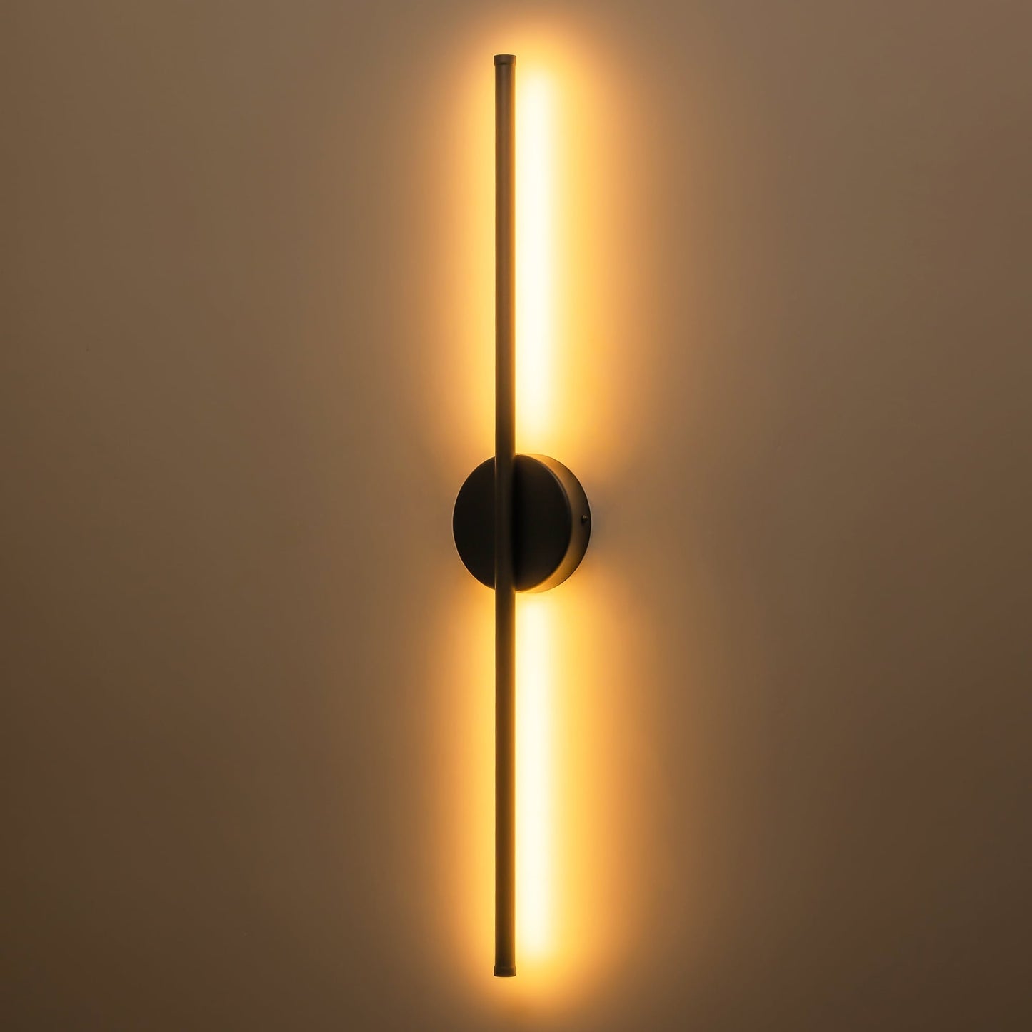 Applique murale linéaire moderne à 1 ampoule, noire, dorée et nickel, à LED, à intensité variable, pour salle de bain