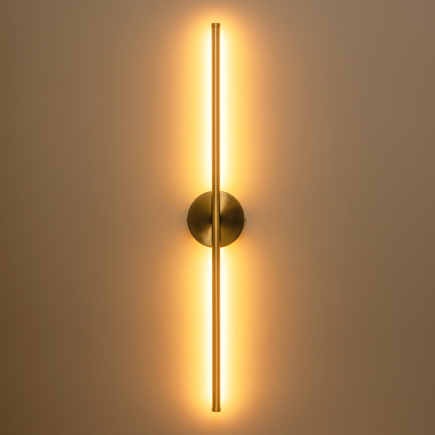 Applique murale linéaire moderne à 1 ampoule, noire, dorée et nickel, à LED, à intensité variable, pour salle de bain