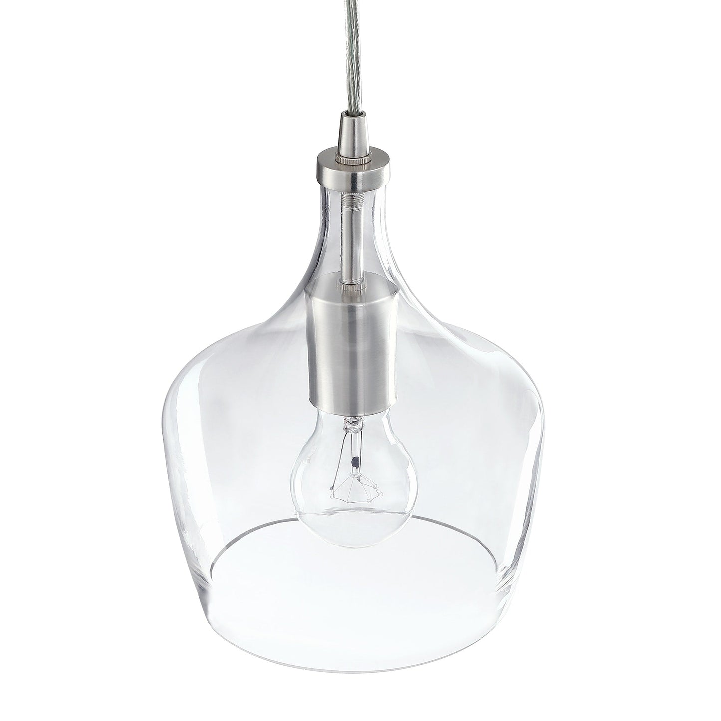 Suspension en verre transparent en forme de larme pour îlot de cuisine à 1 lumière (1 ou 3 packs au choix)