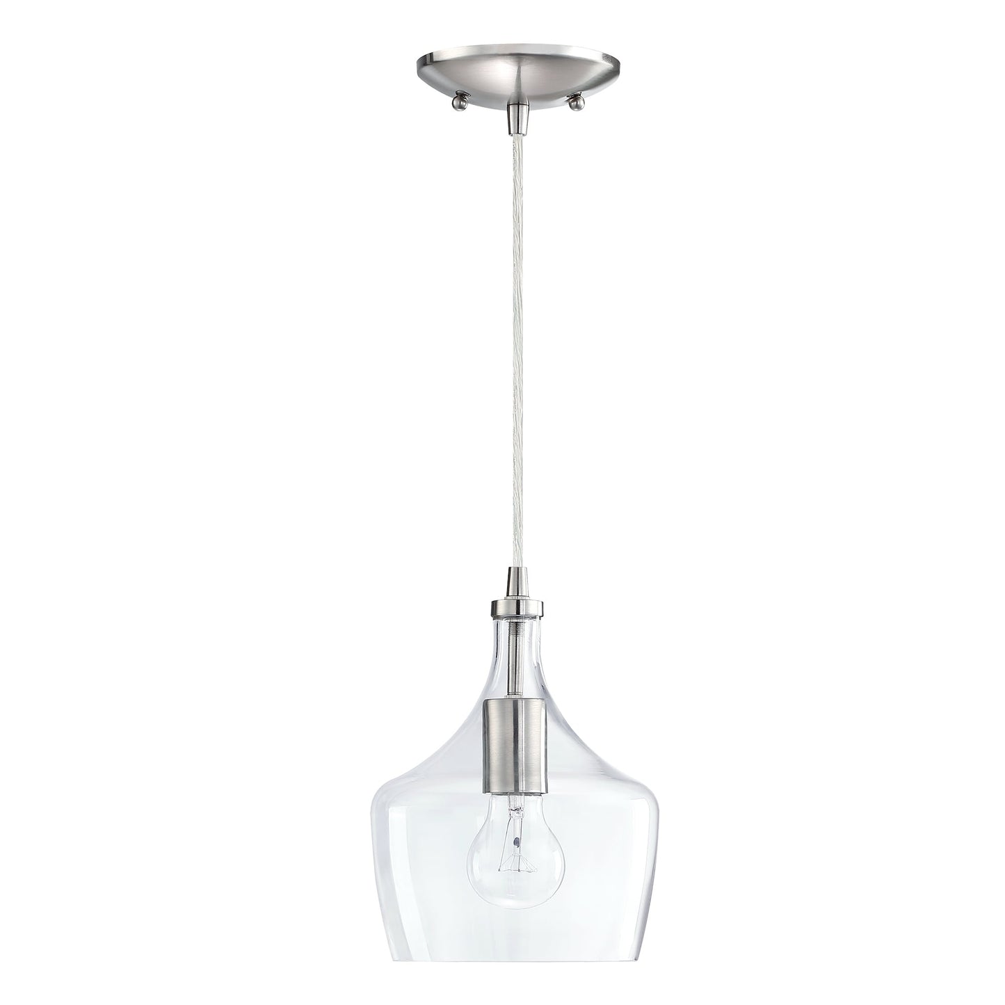 Suspension en verre transparent en forme de larme pour îlot de cuisine à 1 lumière (1 ou 3 packs au choix)
