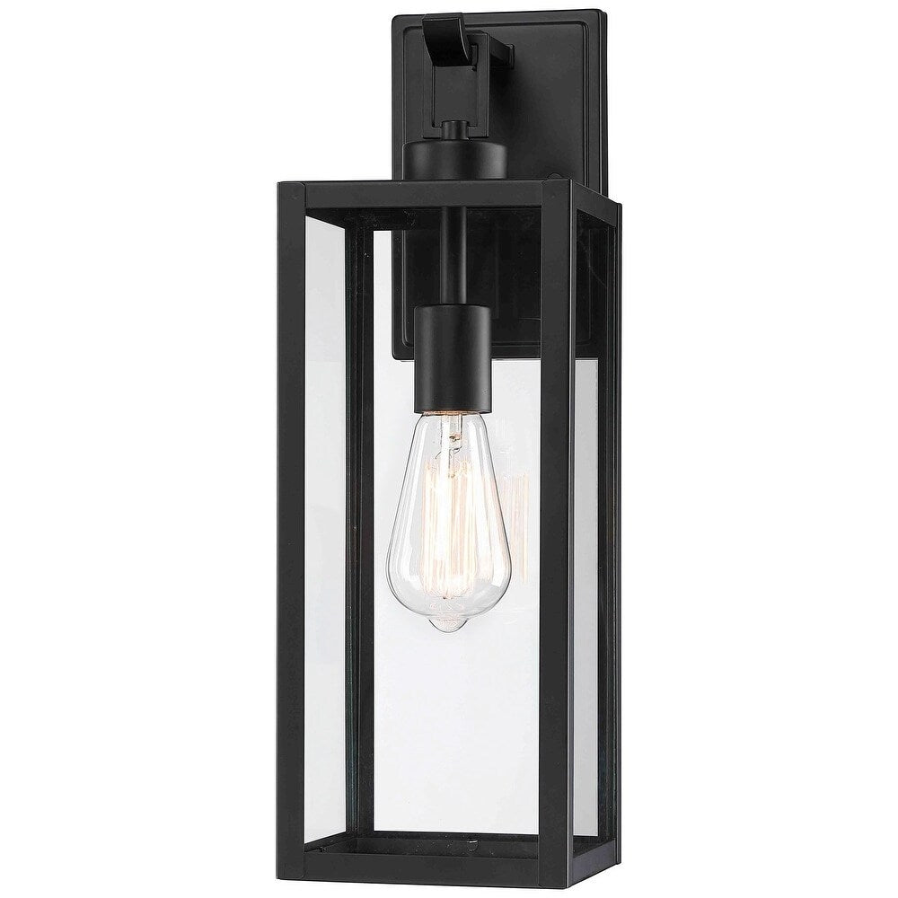 Lanterne murale d'extérieur moderne noire mate à 1 lumière