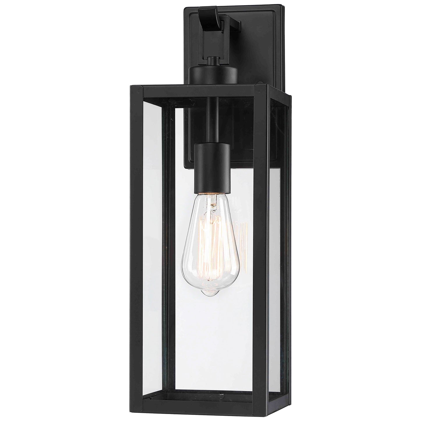 Lanterne murale d'extérieur moderne noire mate à 1 lumière