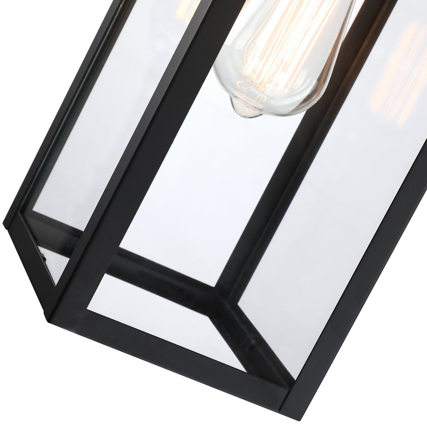 Lanterne murale d'extérieur moderne noire mate à 1 lumière