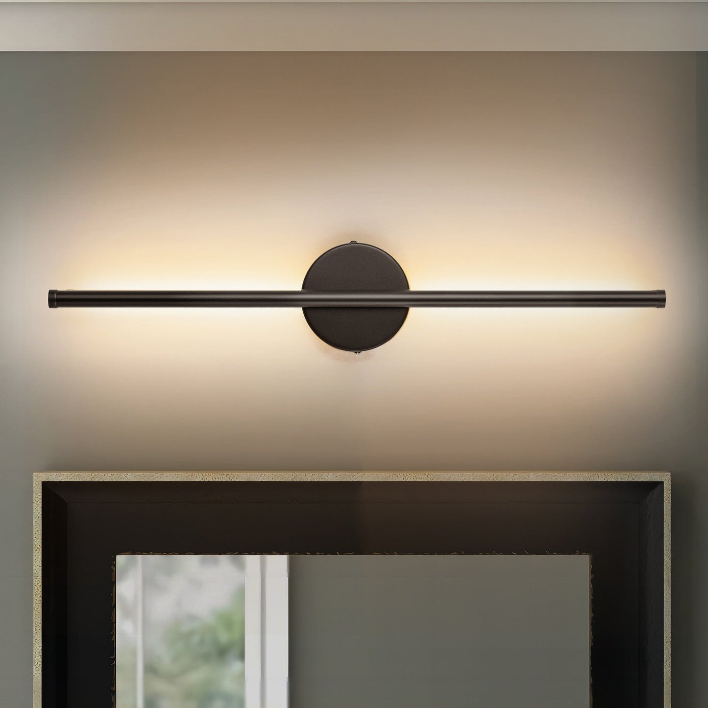 Applique murale de salle de bain à 1 lumière, linéaire et moderne, à intensité variable, à DEL intégrée, de 23,6 po
