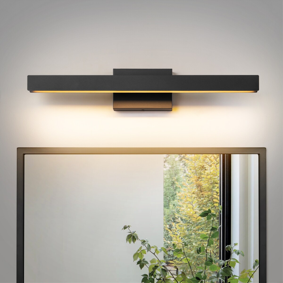 Applique murale LED intégrée rotative et linéaire noire moderne à 1 ampoule, à intensité variable et à changement de couleur