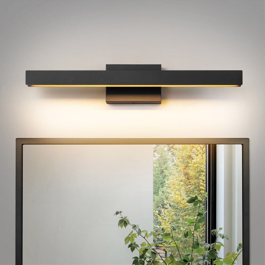 Applique murale LED intégrée rotative et linéaire noire moderne à 1 ampoule, à intensité variable et à changement de couleur