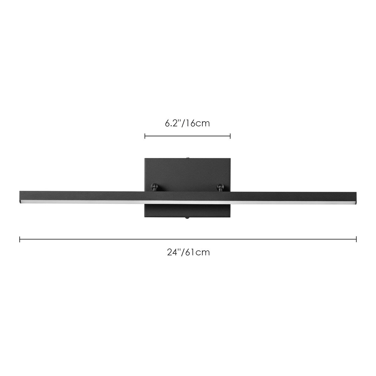 Applique murale LED intégrée rotative et linéaire noire moderne à 1 ampoule, à intensité variable et à changement de couleur