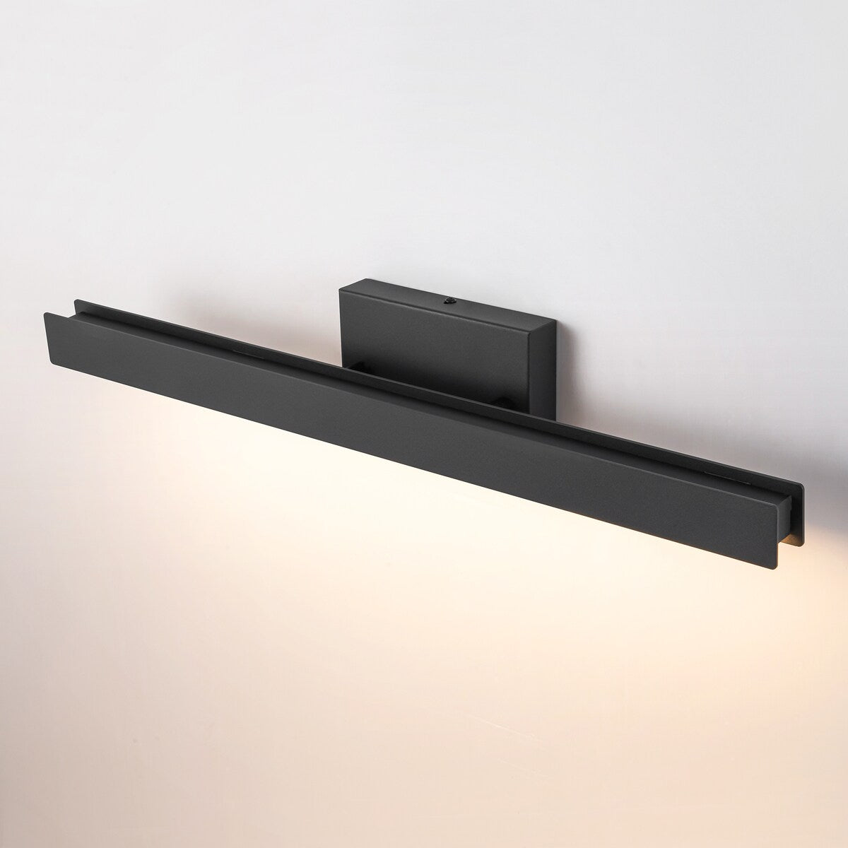 Applique murale LED intégrée rotative et linéaire noire moderne à 1 ampoule, à intensité variable et à changement de couleur