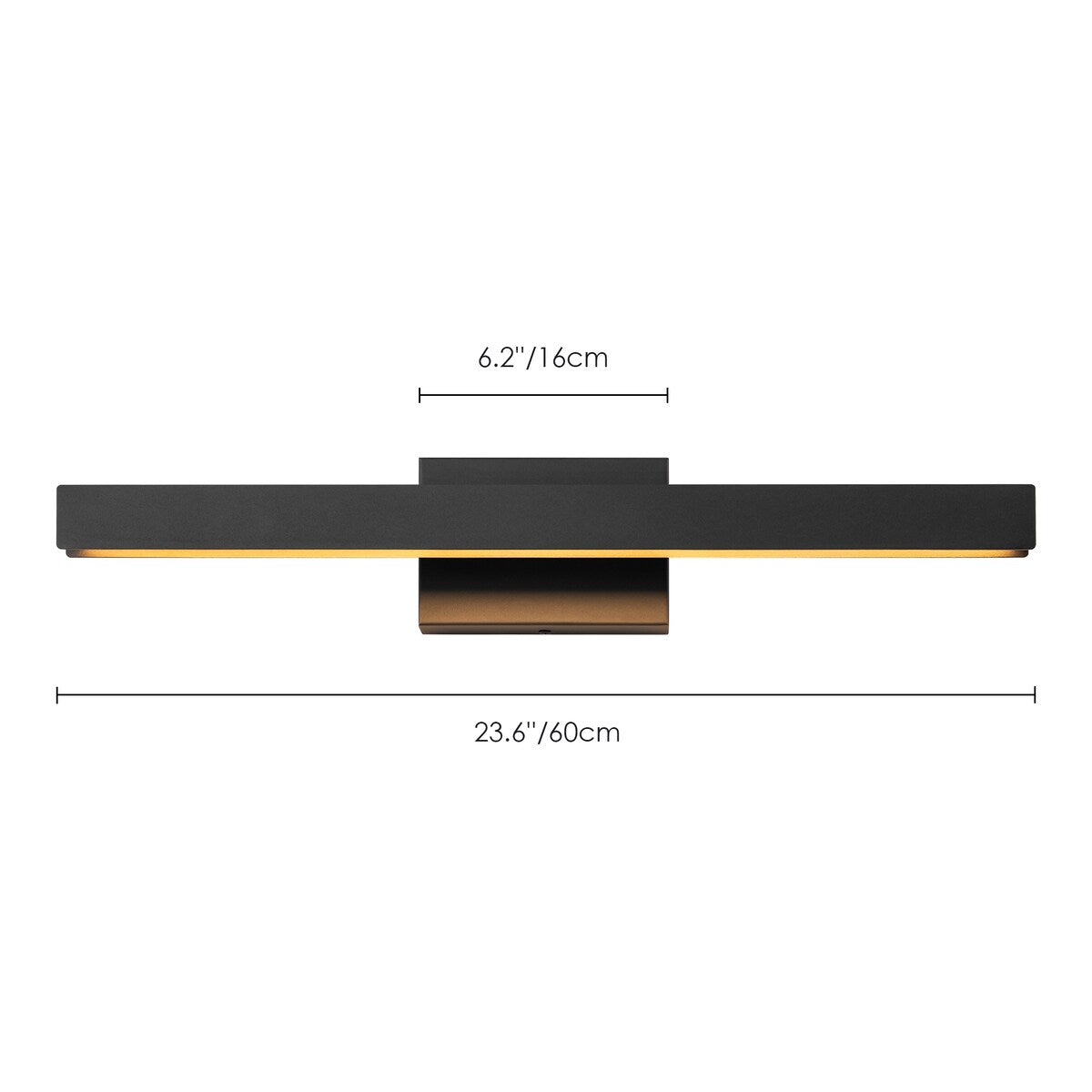 Applique murale LED intégrée rotative et linéaire noire moderne à 1 ampoule, à intensité variable et à changement de couleur