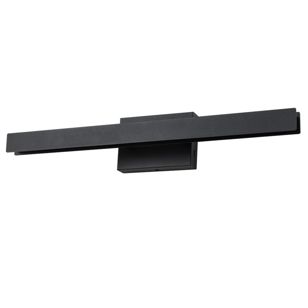 Applique murale LED intégrée rotative et linéaire noire moderne à 1 ampoule, à intensité variable et à changement de couleur