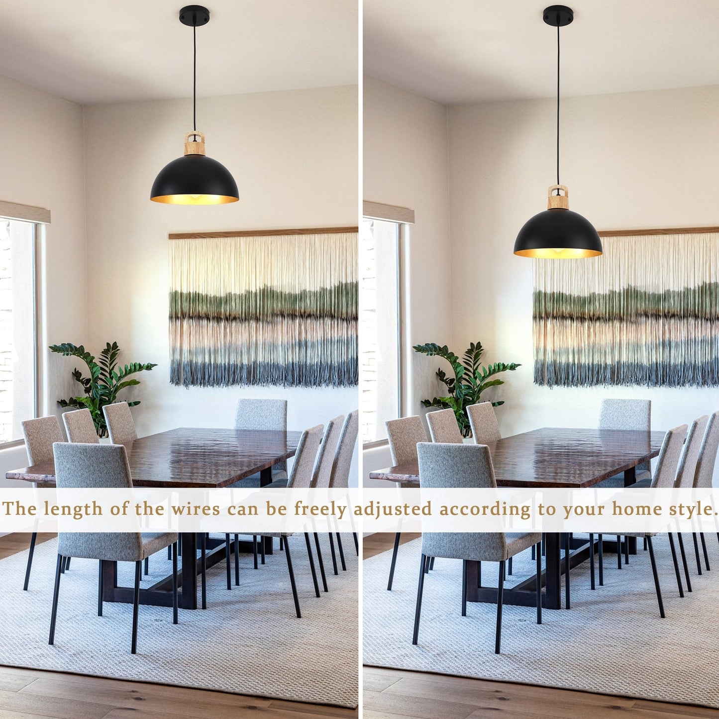 Luminaire suspendu moderne à 1 lumière avec interrupteur pour îlot de cuisine