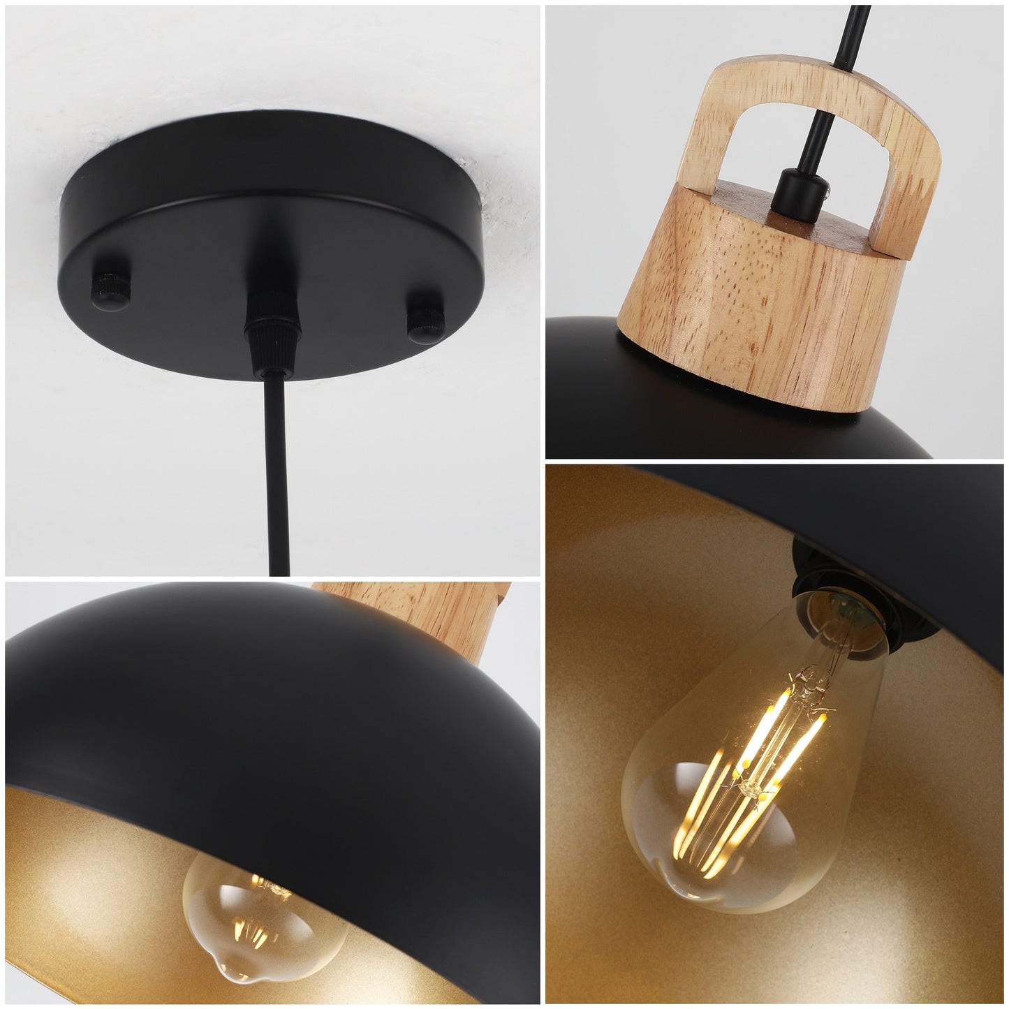 Luminaire suspendu moderne à 1 lumière avec interrupteur pour îlot de cuisine