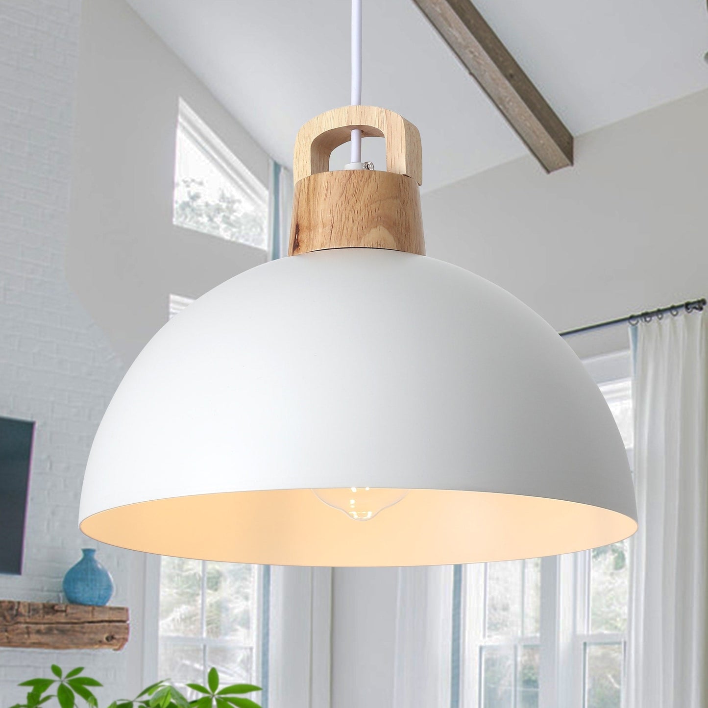 Luminaire suspendu moderne à 1 lumière avec interrupteur pour îlot de cuisine