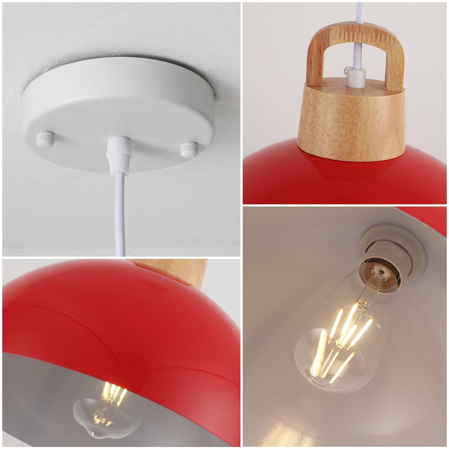 Luminaire suspendu moderne à 1 lumière avec interrupteur pour îlot de cuisine