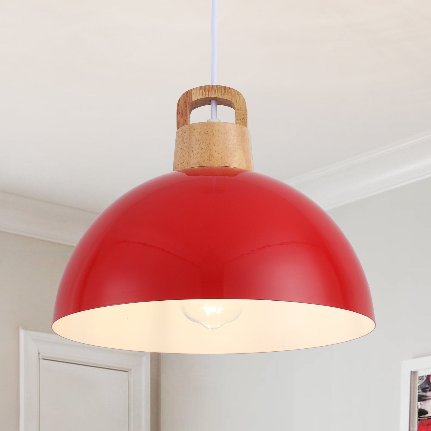 Luminaire suspendu moderne à 1 lumière avec interrupteur pour îlot de cuisine
