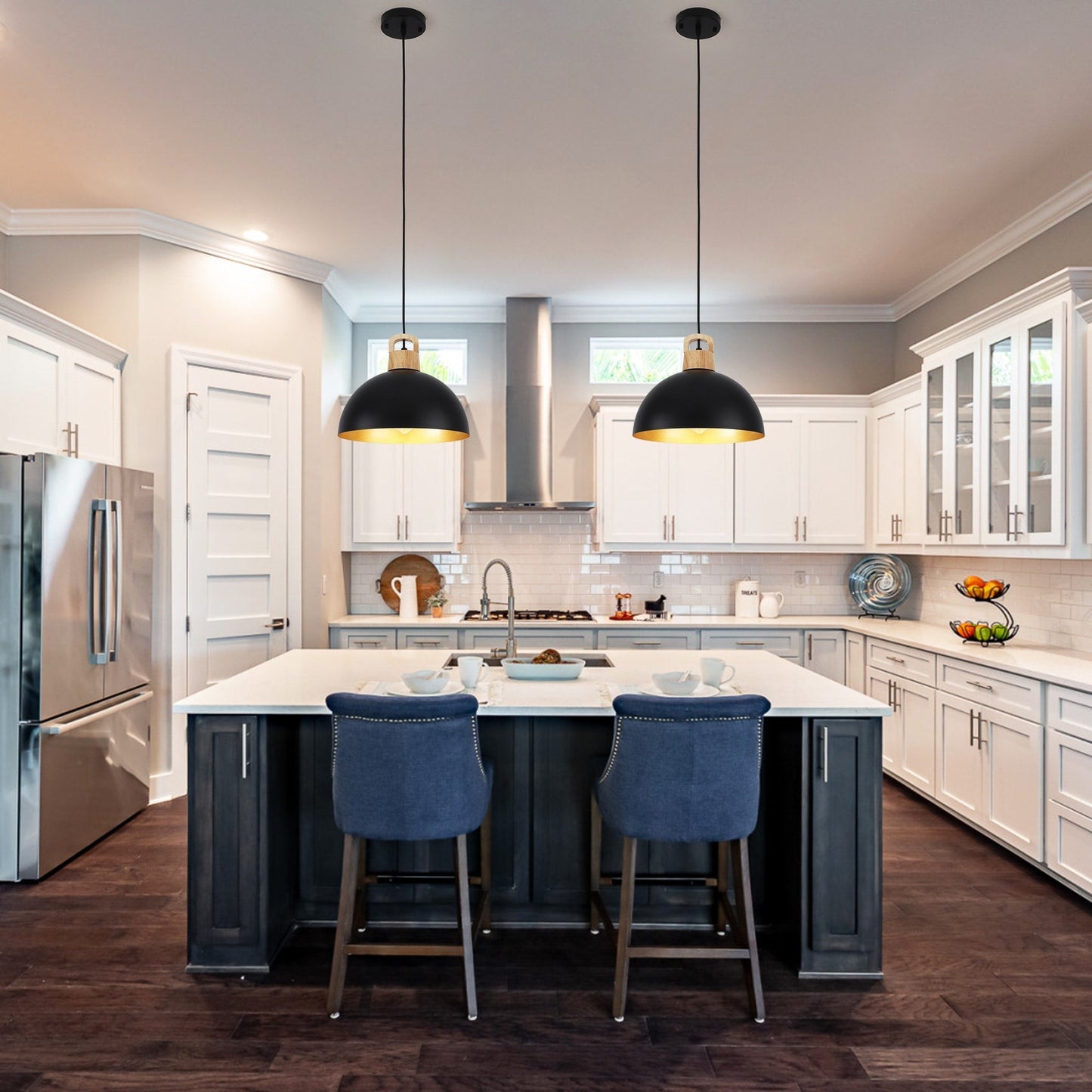 Luminaire suspendu moderne à 1 lumière avec interrupteur pour îlot de cuisine