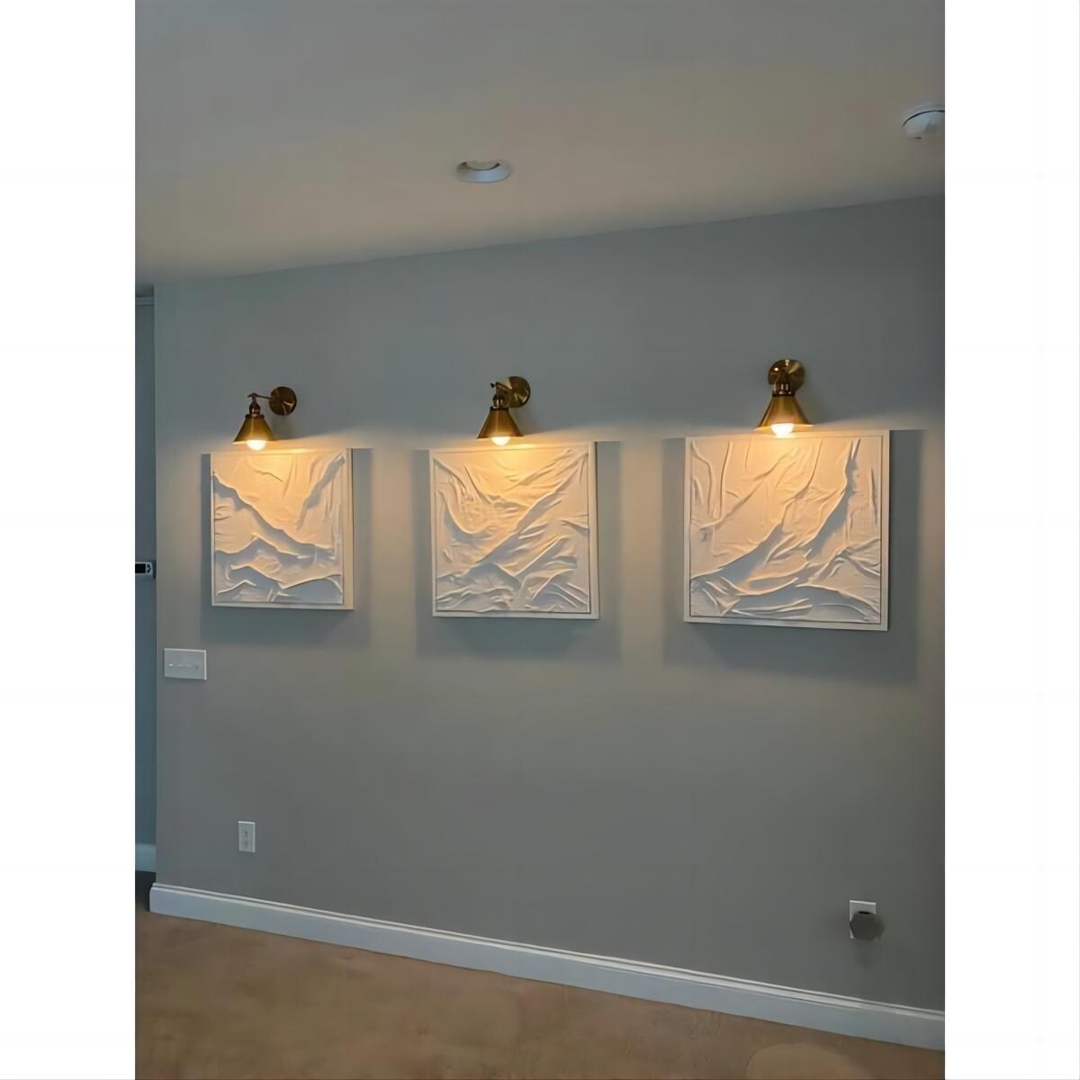 Applique murale 1 lumière avec abat-jour conique en métal, laiton