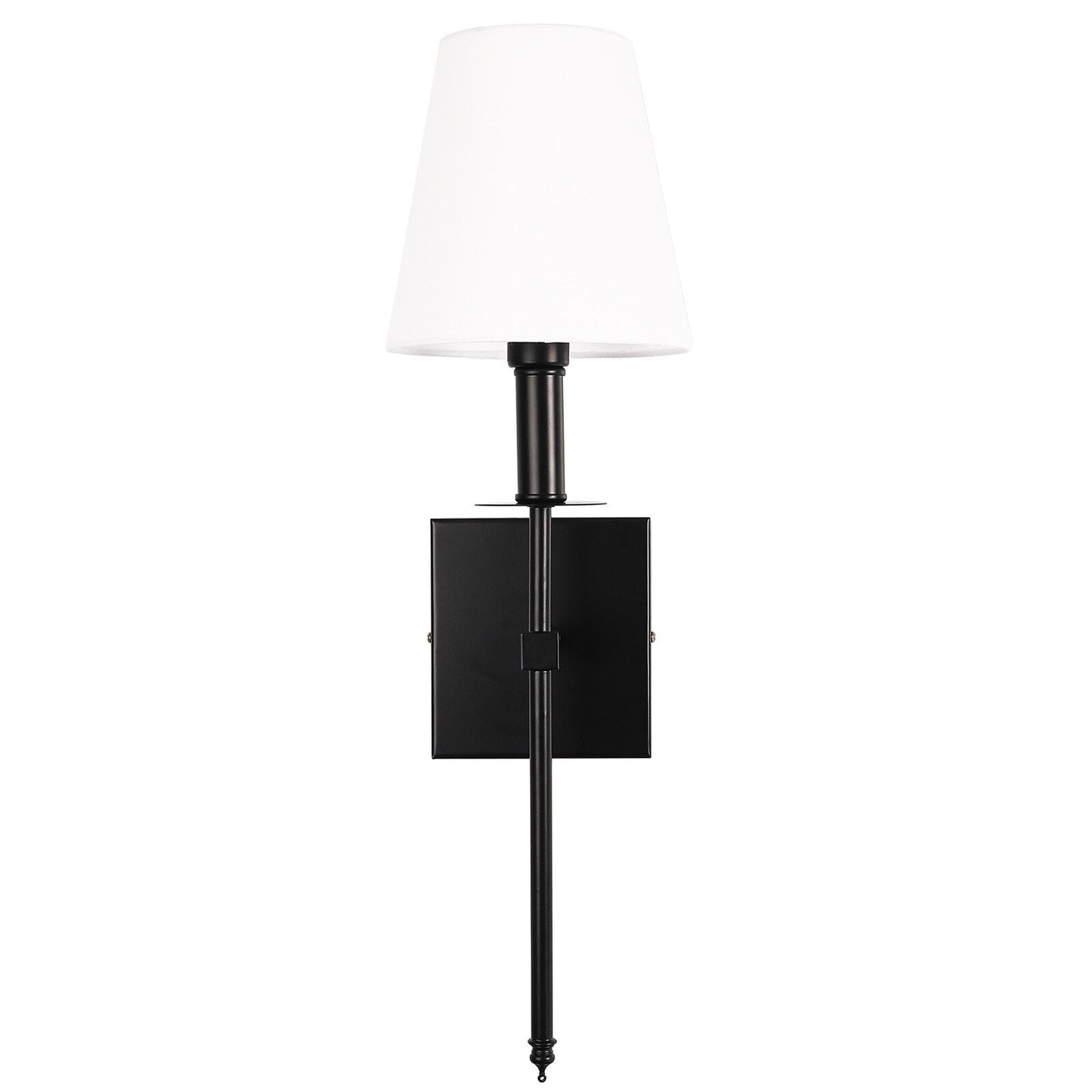 Applique murale à 1 lumière avec abat-jour en tissu blanc