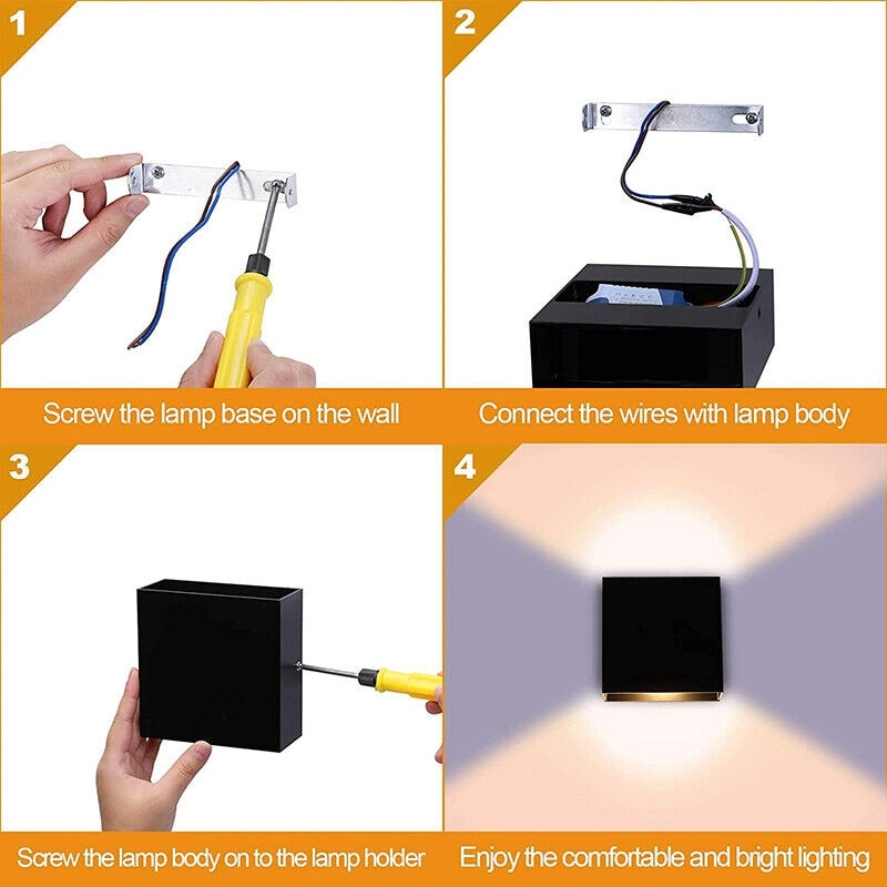 1 applique murale LED cube haut/bas