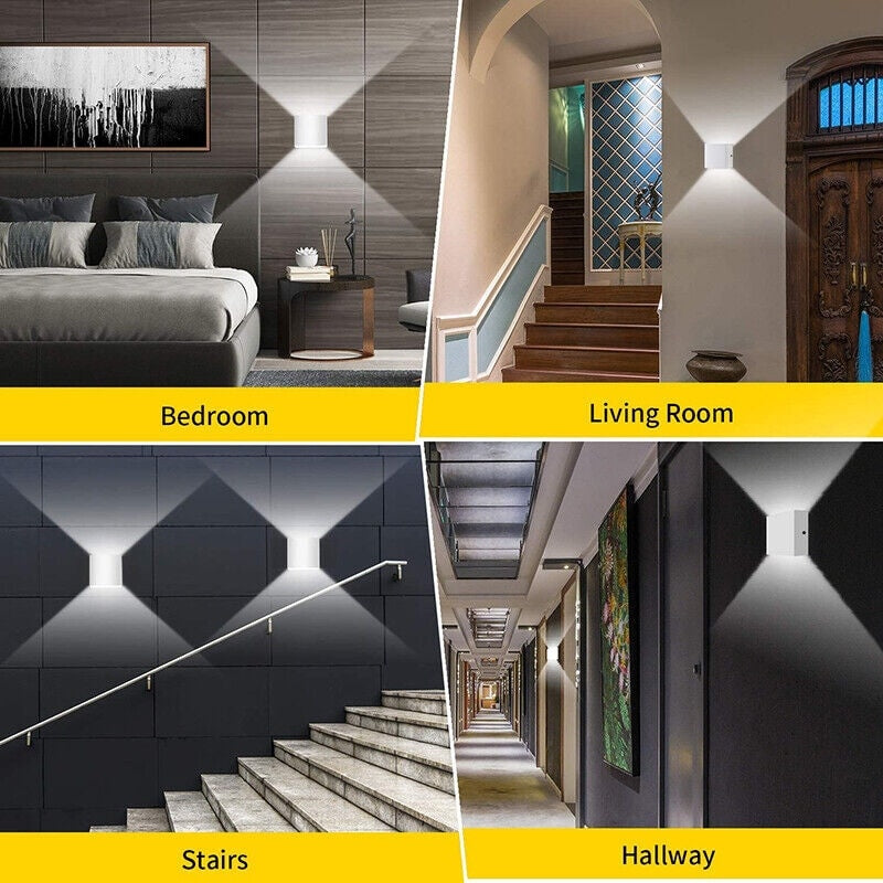 1 applique murale LED cube haut/bas