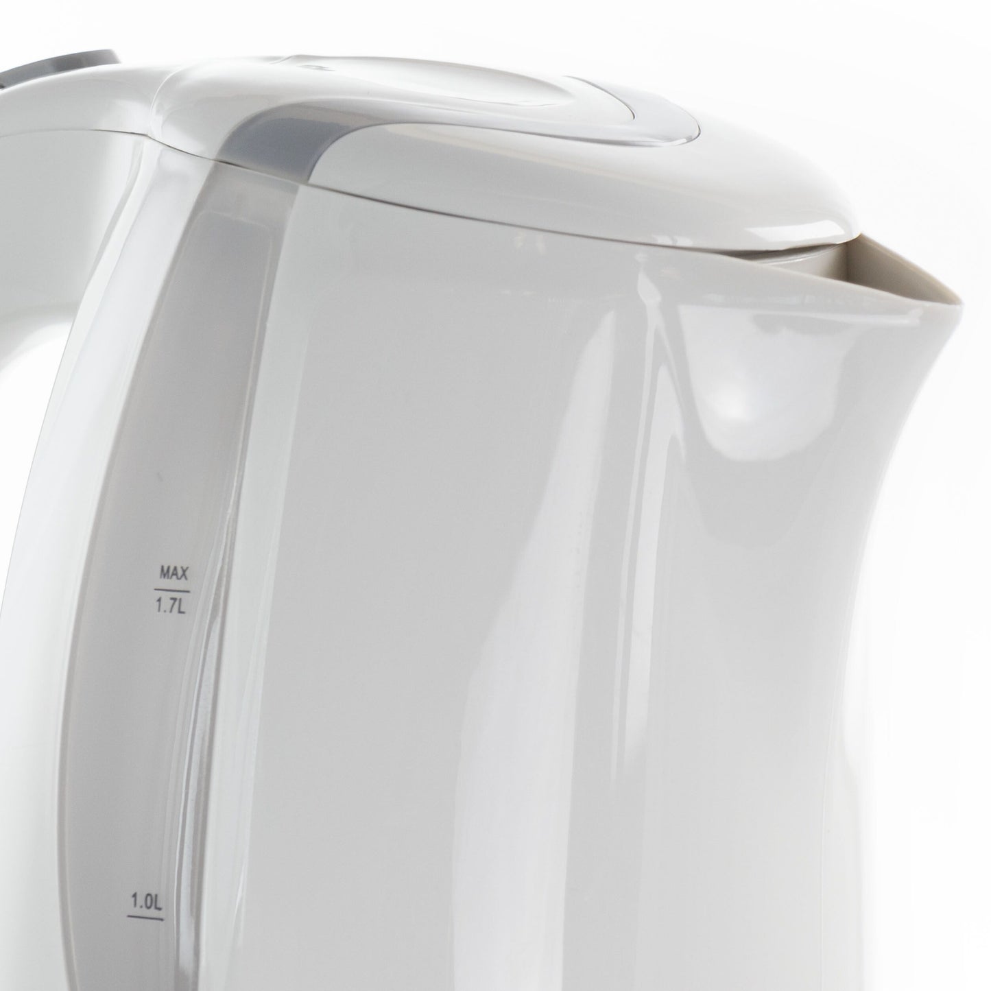 Bouilloire électrique sans fil à ébullition rapide de 1,7 L, blanche