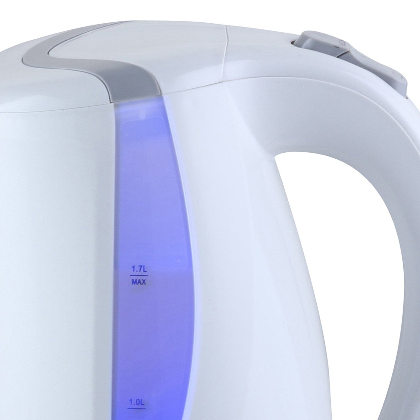 Bouilloire électrique sans fil à ébullition rapide de 1,7 L, blanche