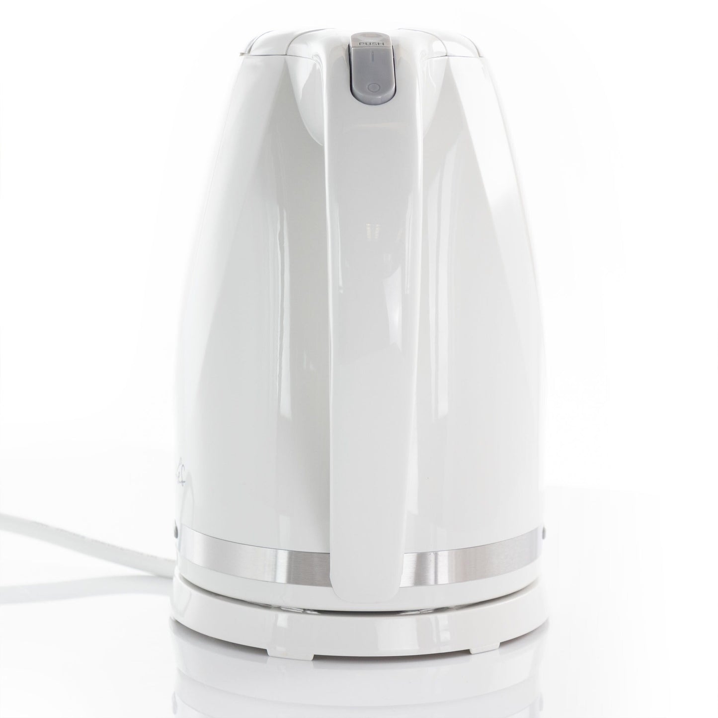 Bouilloire électrique sans fil à ébullition rapide de 1,7 L, blanche