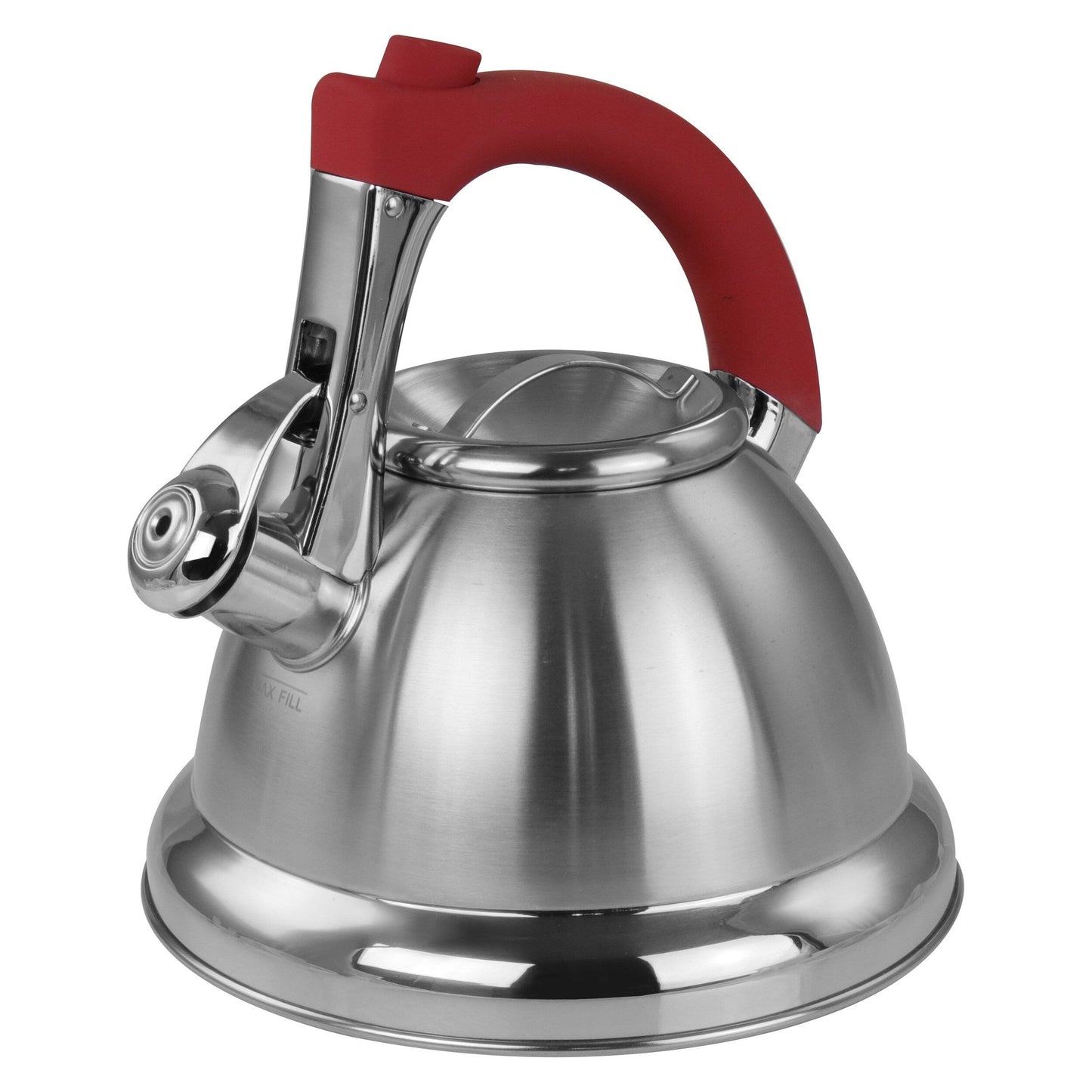 Bouilloire sifflante à base large et poignée ergonomique en acier inoxydable de 1,8 litre