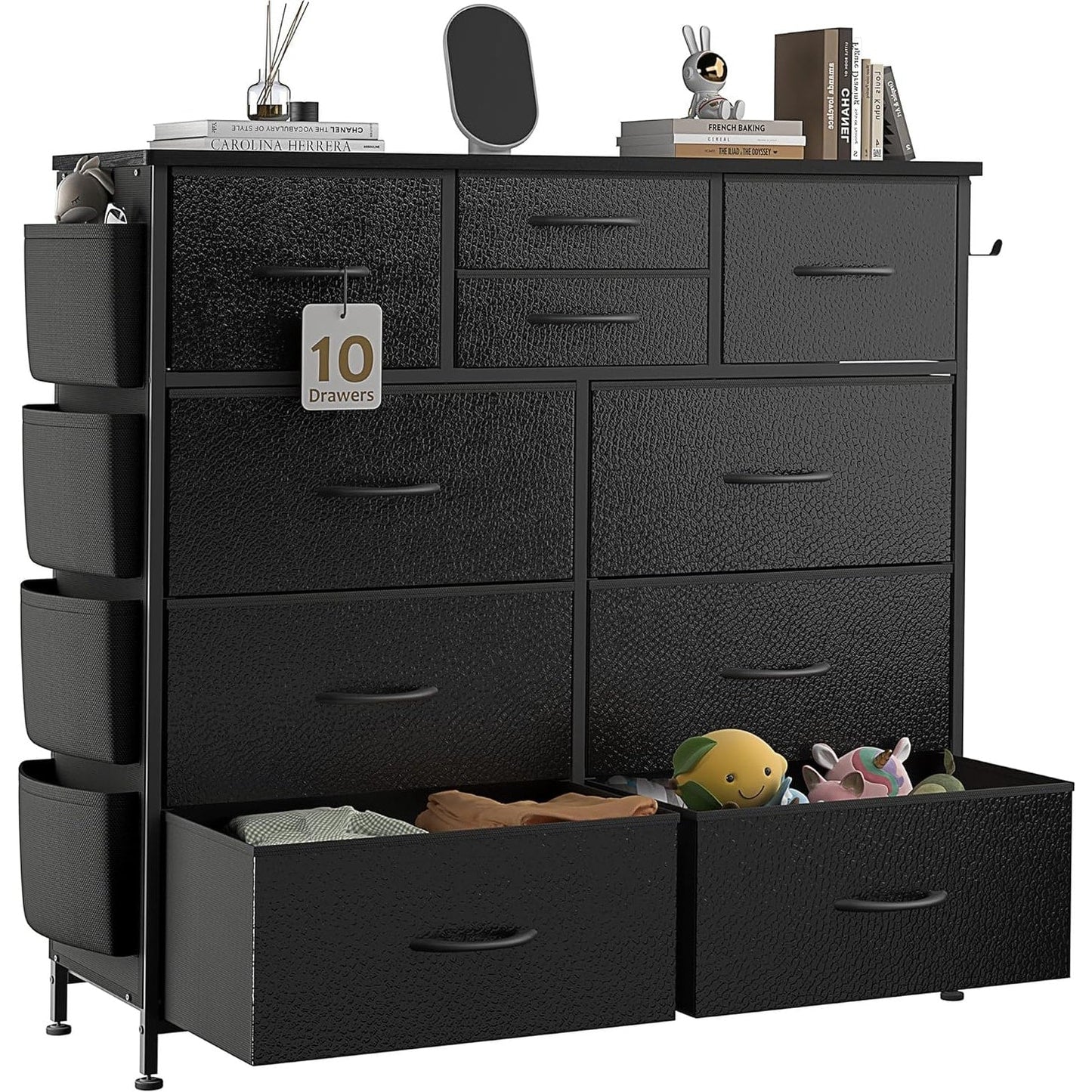 Commode à 10 tiroirs en tissu, armoire de rangement, unité de rangement pour chambre à coucher