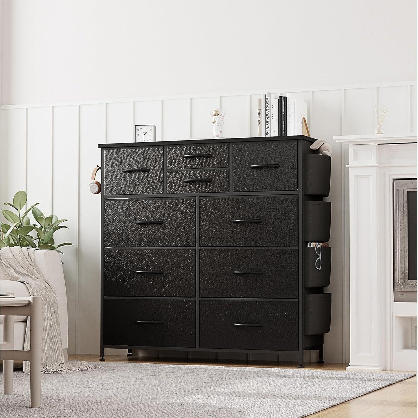 Commode à 10 tiroirs en tissu, armoire de rangement, unité de rangement pour chambre à coucher