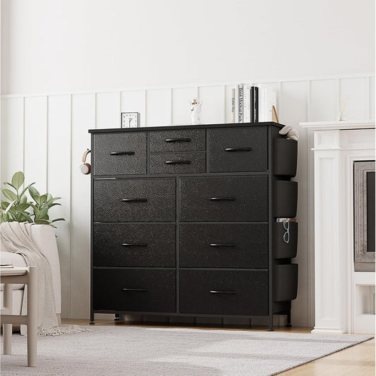 Commode à 10 tiroirs en tissu, armoire de rangement, unité de rangement pour chambre à coucher