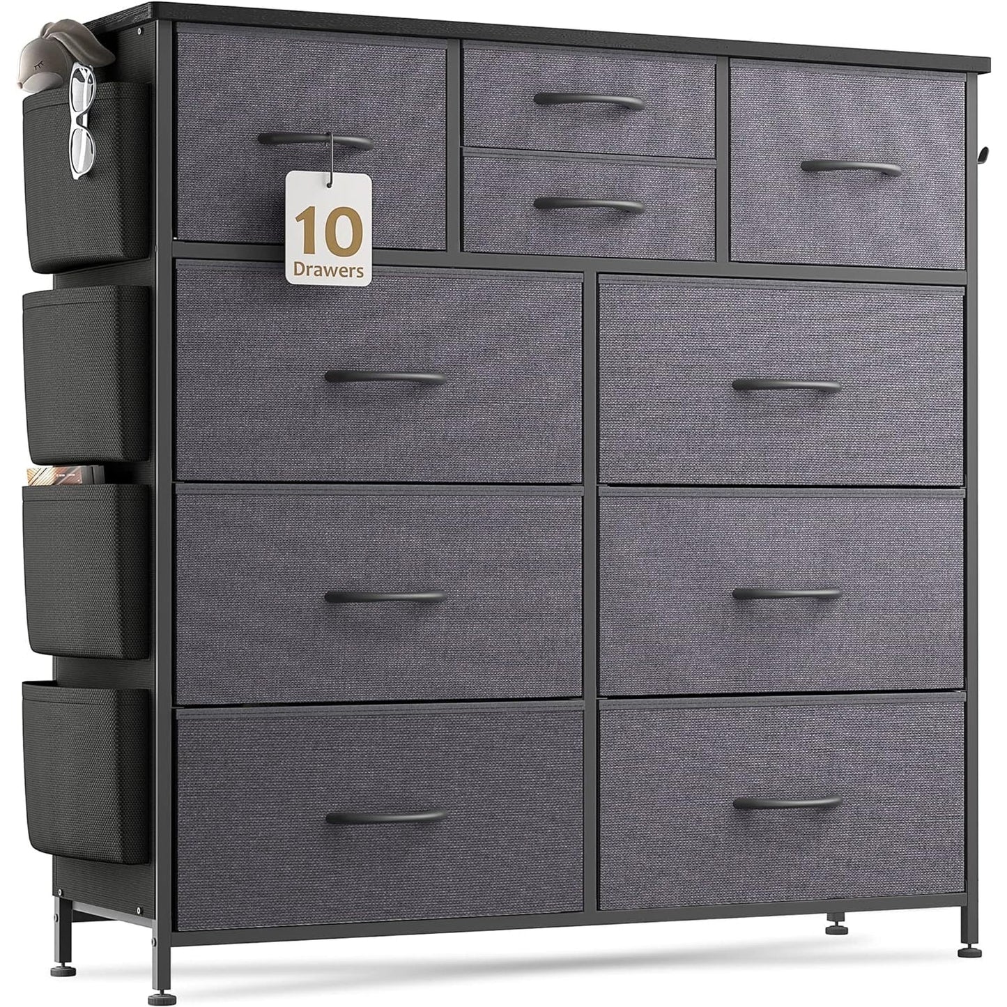 Commode à 10 tiroirs en tissu, armoire de rangement, unité de rangement pour chambre à coucher